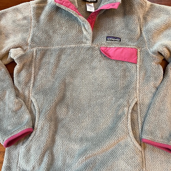 Patagonia Womens Gray Quarter Snap Pullover Fleece Pockets Sz M - Picture 3 of 9